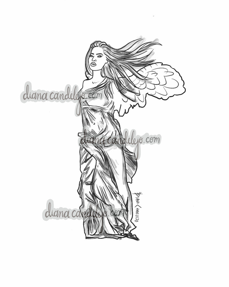 Nike of Samothrace, pero Latina